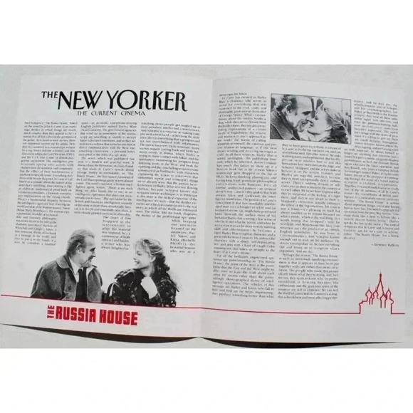 Vtg The Russian House Sean Connery Promo Movie Press Screening Brochure Program - Picture 2 of 3